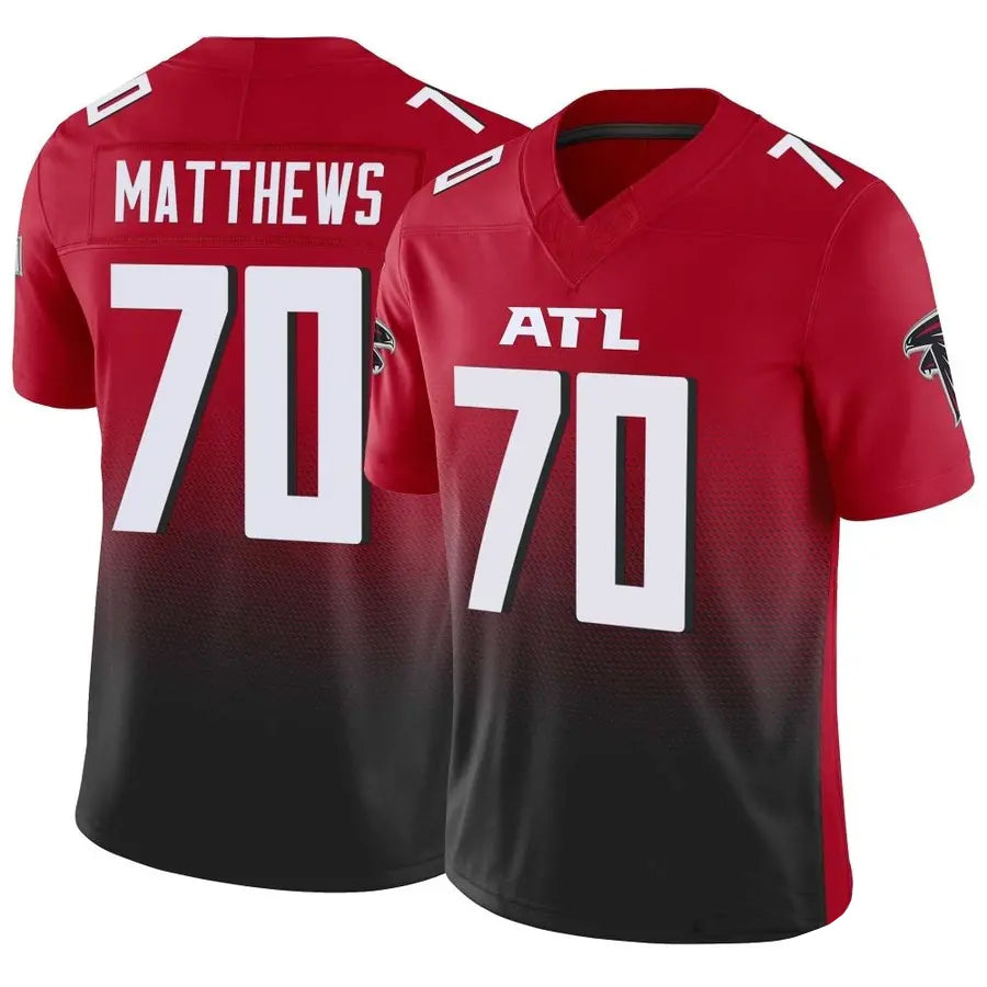 A.Falcons #70 Jake Matthews Player Red Vapor F.U.S.E. Limited Ldoa Stitched Jerseys
