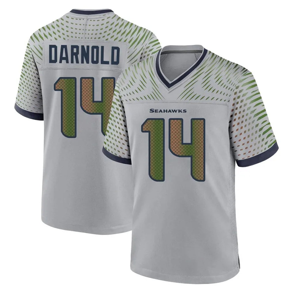 S.Seahawks #14 Sam Darnold Player Grey 2025 Rivalries Collection Home Game Ldoa Stitched Jerseys