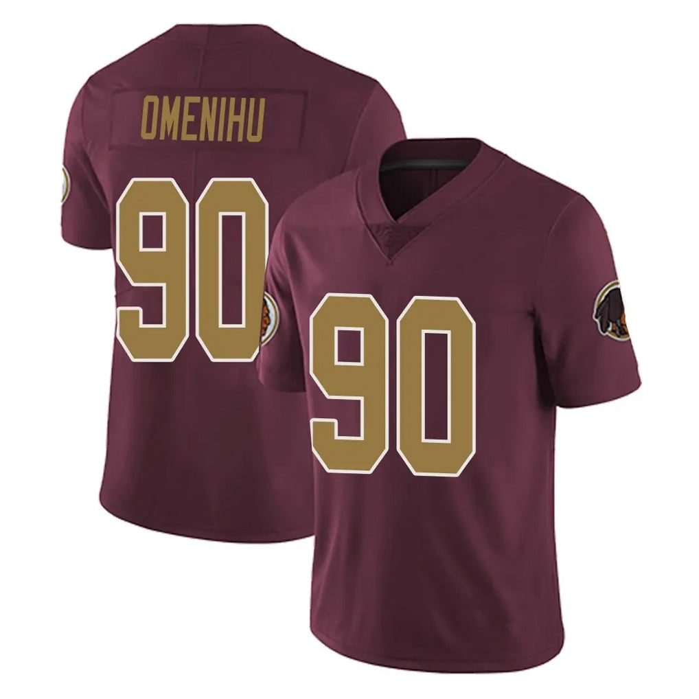 W.Commanders #90 Charles Omenihu Player Burgundy Alternate Vapor Untouchable Home Game Ldoa Stitched Jerseys
