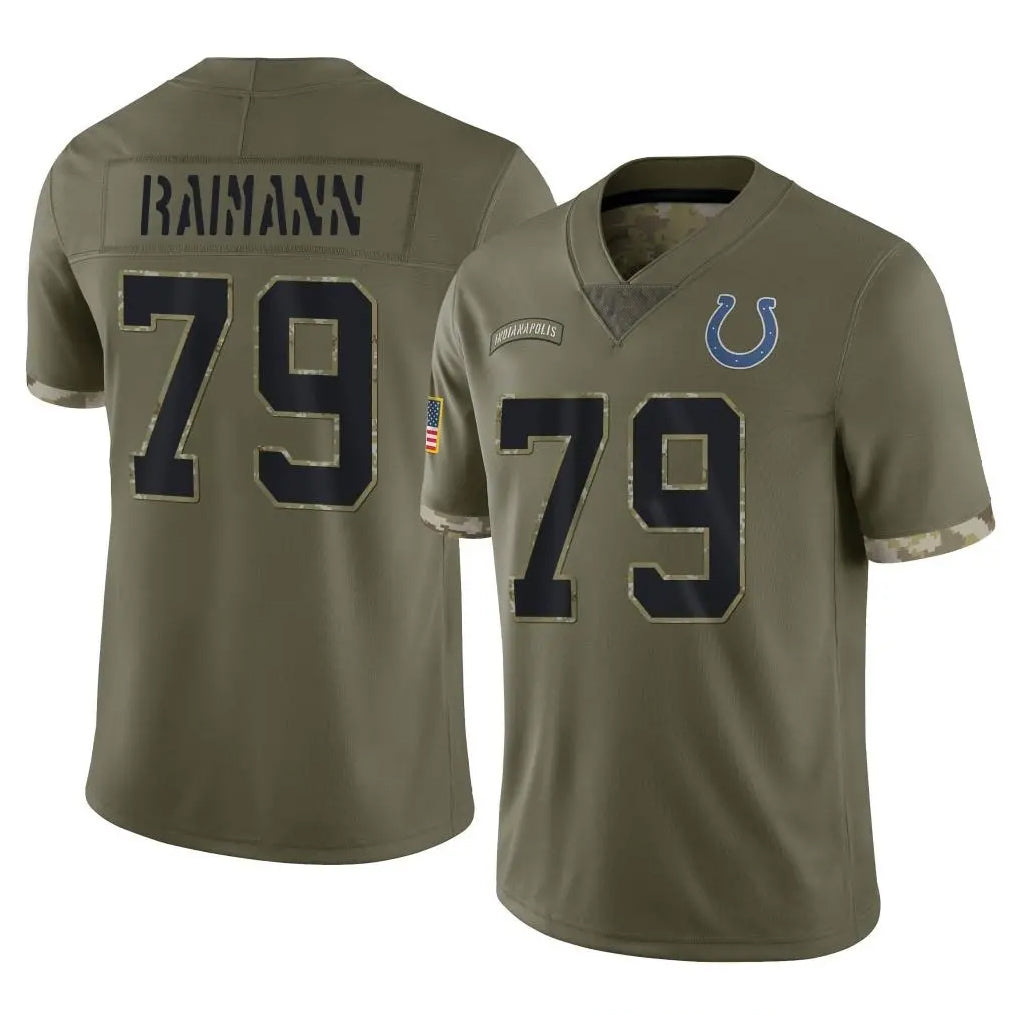 IN.Colts #79 Bernhard Raimann Player Olive Salute To Service Limited Ldoa Stitched Jerseys