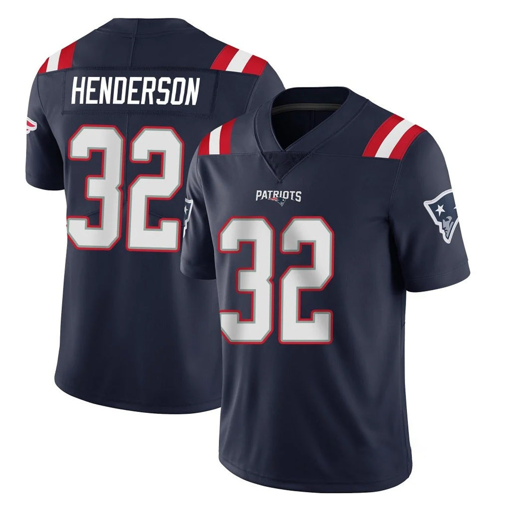 NE.Patriots #32 TreVeyon Henderson Player Navy Vapor Untouchable Home Game Ldoa Stitched Jerseys