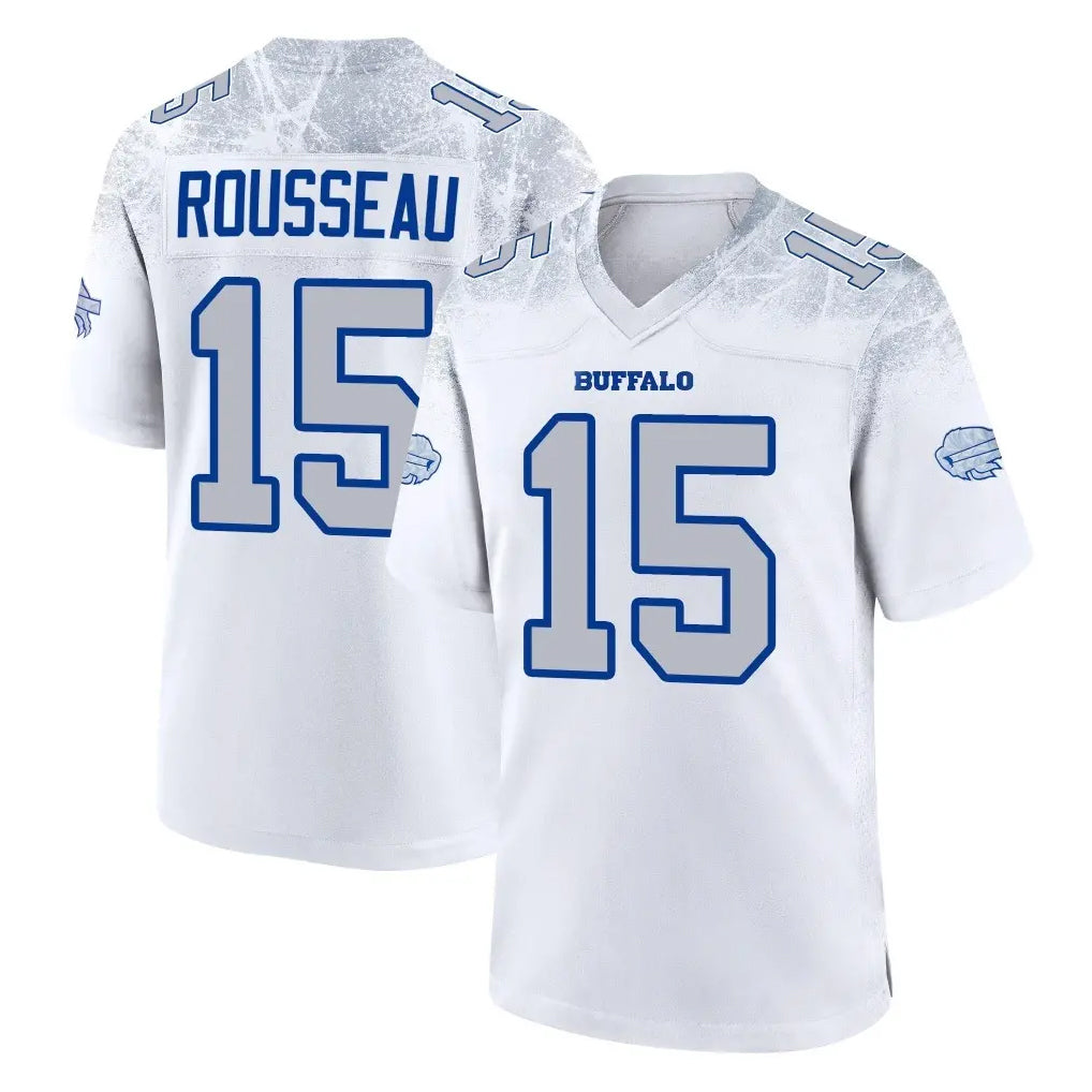 B.Bills #15 Greg Rousseau Player White Rivalries Collection Game Ldoa Stitched Jerseys
