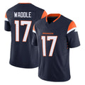 D.Broncos #17 Jaylen Waddle Player Navy Limited Vapor F.U.S.E. Home Game Ldoa Stitched Jerseys