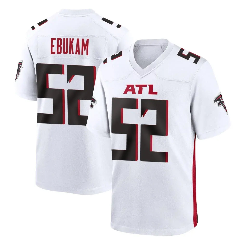 A.Falcons #52 Samson Ebukam Player White Home Game Ldoa Stitched Jerseys