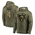 C.Bears #4 D'Andre Swift Player Olive Salute to Service Pullover Hoodies Home Game Ldoa Stitched Jerseys