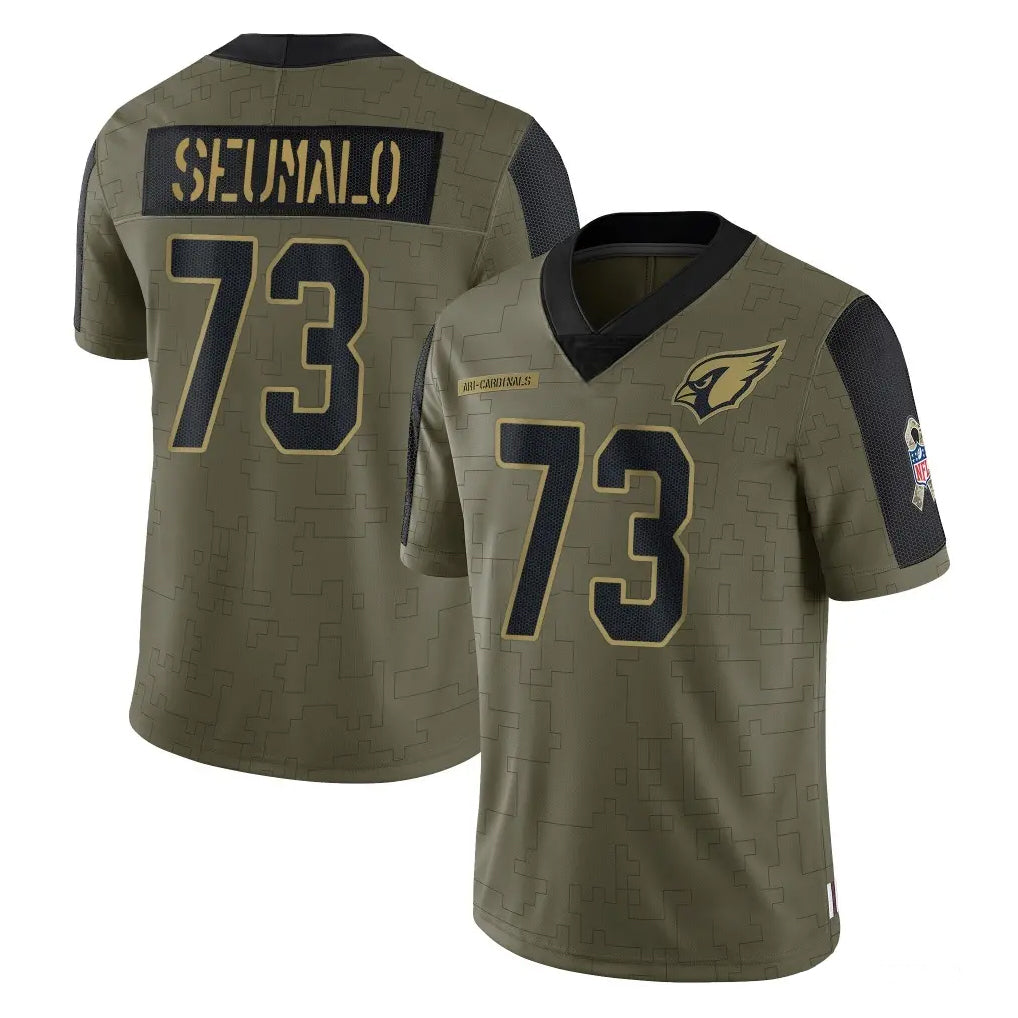 A.Cardinals #73 Isaac Seumalo Player Olive Salute To Service Limited Game Ldoa Stitched Jerseys