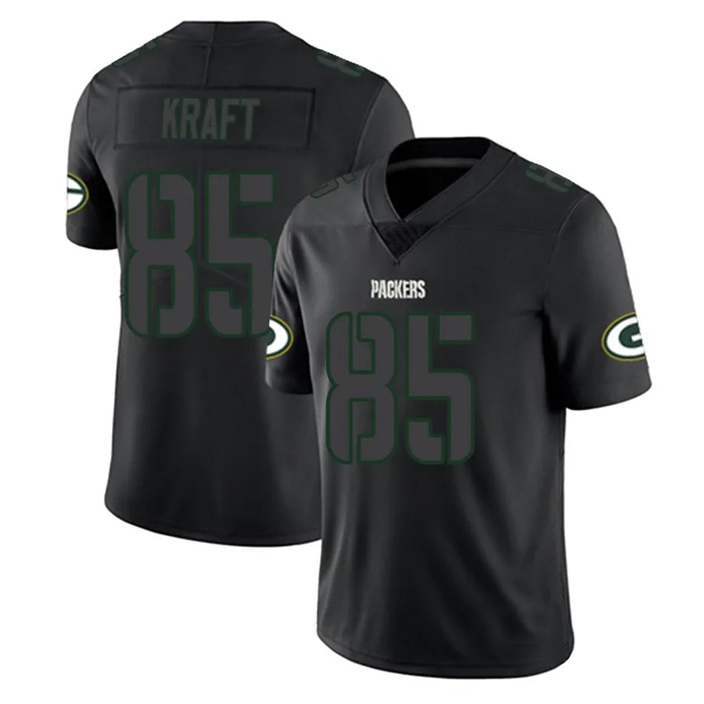 GB.Packers #85 Tucker Kraft Player Black Impact Limited Home Game Ldoa Stitched Jerseys