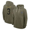 D.Cowboys #3 George Pickens Player Olive Salute to Service Pullover Hoodies Limited Ldoa Stitched Jerseys