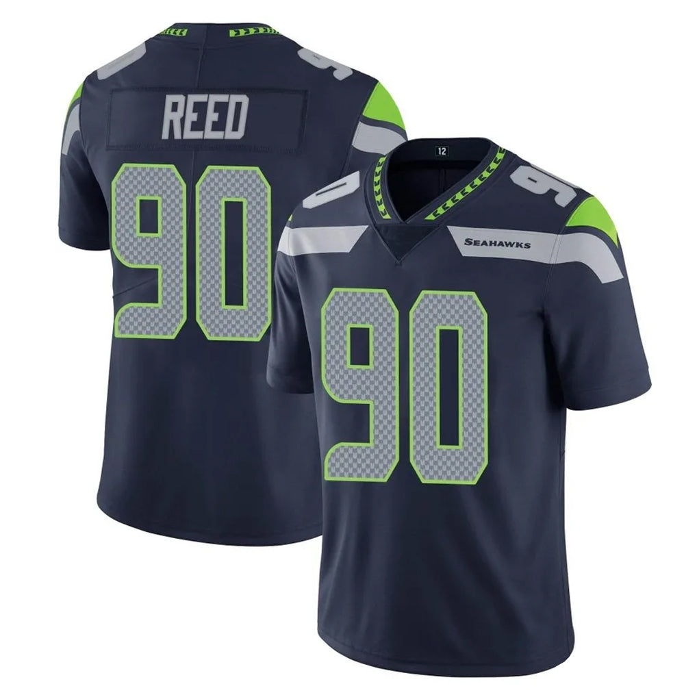 S.Seahawks #90 Jarran Reed Player Navy Limited Vapor Untouchable Home Game Ldoa Stitched Jerseys