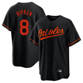 B.Orioles #8 Cal Ripken Player Black Home Game Ldoa Stitched Jerseys
