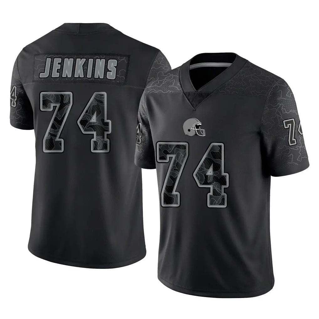 C.Browns #74 Elgton Jenkins Player Black Reflective Home Game Ldoa Stitched Jerseys