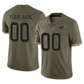 Custom C.Panthers Olive Salute to Service Game Any Name & Numbers Ldoa Stitched Jerseys