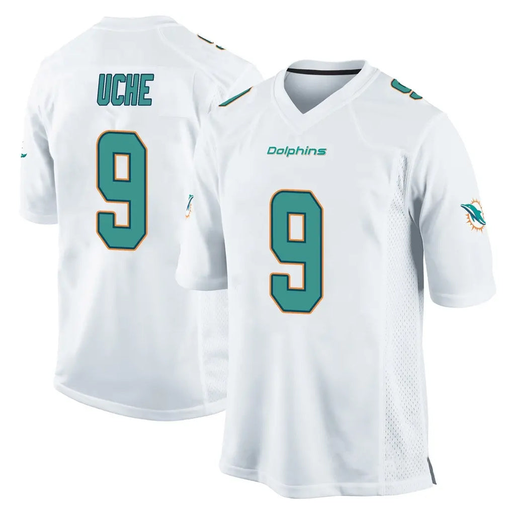 M.Dolphins #9 Joshua Uche Player White Home Game Ldoa Stitched Jerseys