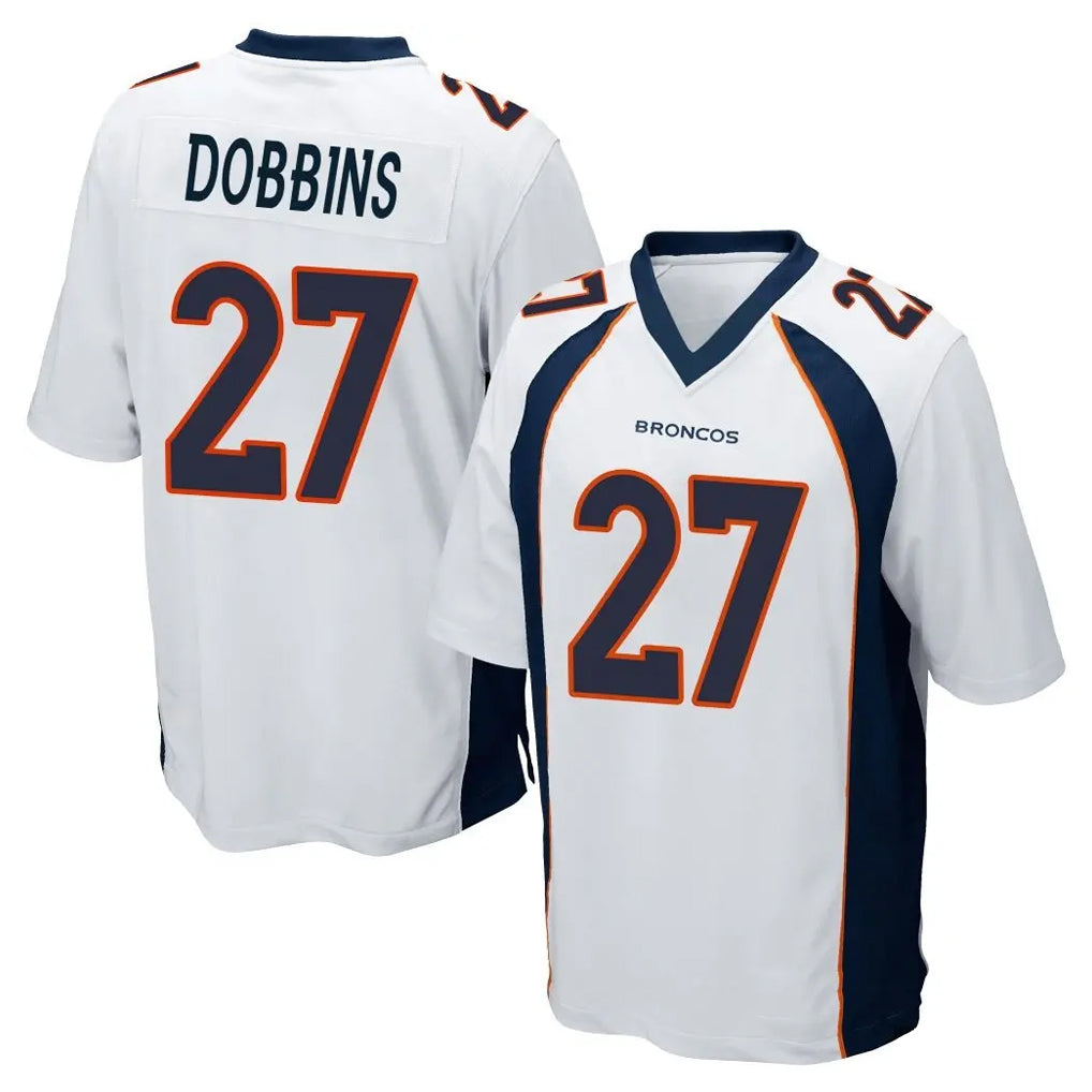 D.Broncos #27 J.K. Dobbins Player White Game Ldoa Stitched Jerseys