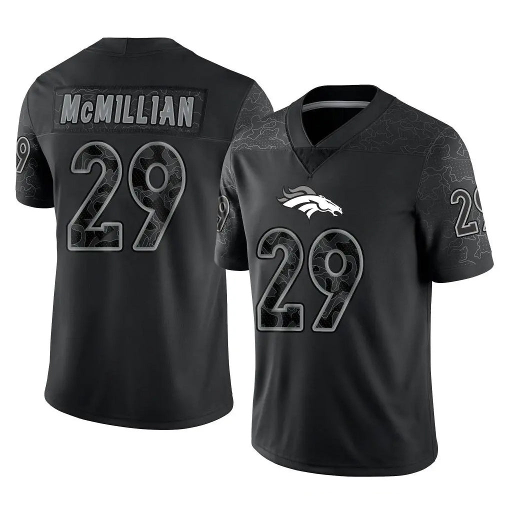 D.Broncos #29 Ja'Quan McMillian Player Black Reflective Limited Ldoa Stitched Jerseys