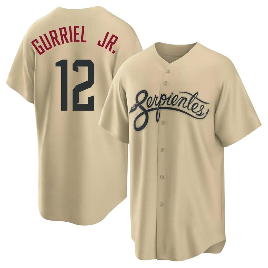 A.Diamondbacks #12 Lourdes Gurriel Jr Player Tan City Connect Home Game Ldoa Stitched Jerseys