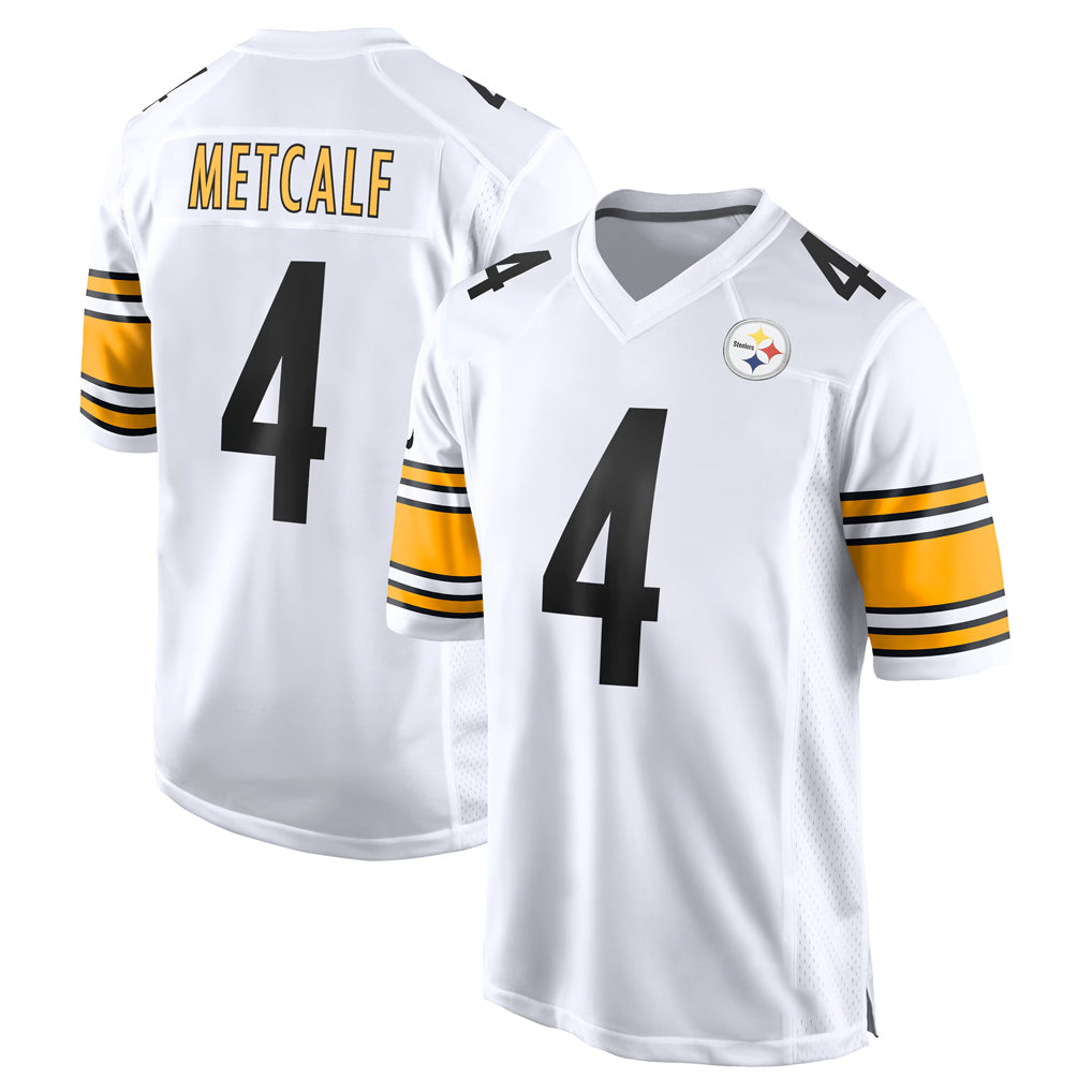 P.Steelers #4 DK Metcalf Player White Home Game Ldoa Stitched Jerseys