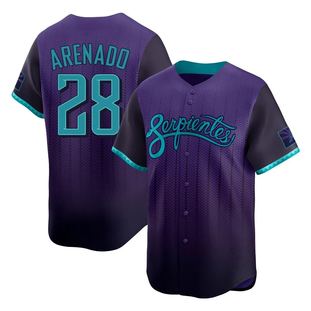 A.Diamondbacks #28 Nolan Arenado Player Purple City Connect Limited Home Game Ldoa Stitched Jerseys