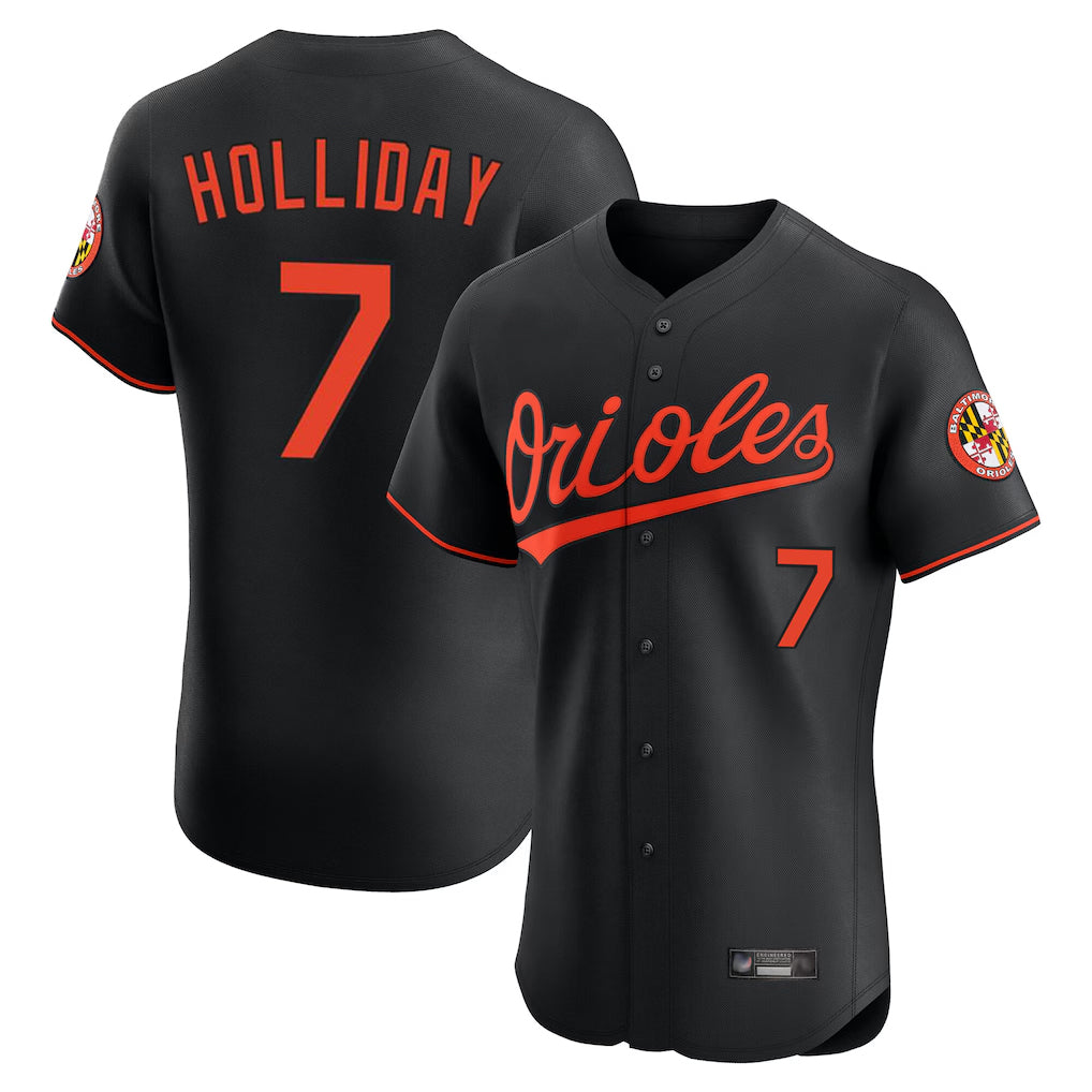 B.Orioles #7 Jackson Holliday Player Black Limited Elite Home Game Ldoa Stitched Jerseys