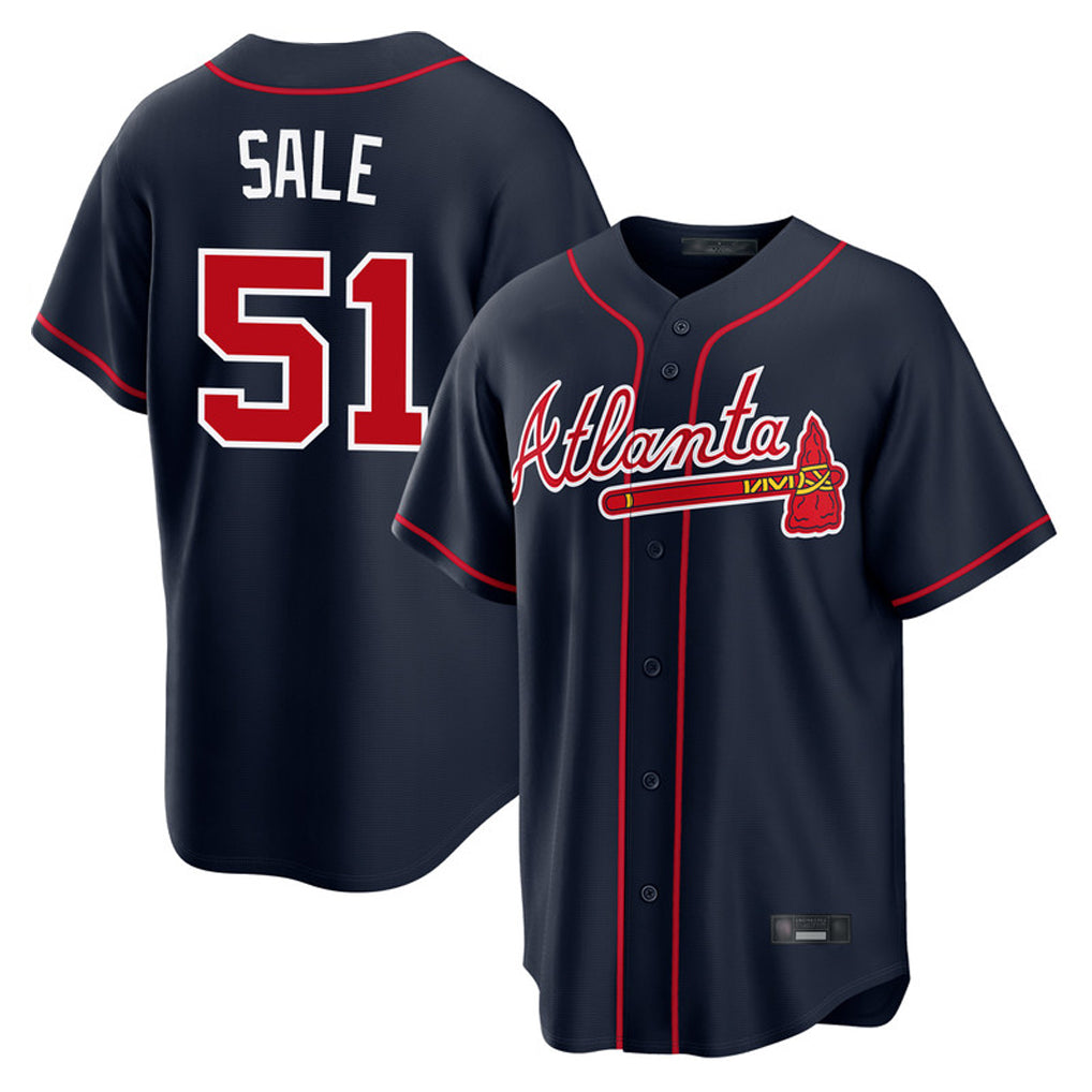 A.Braves #51 Chris Sale Player Navy Home Game Ldoa Stitched Jerseys
