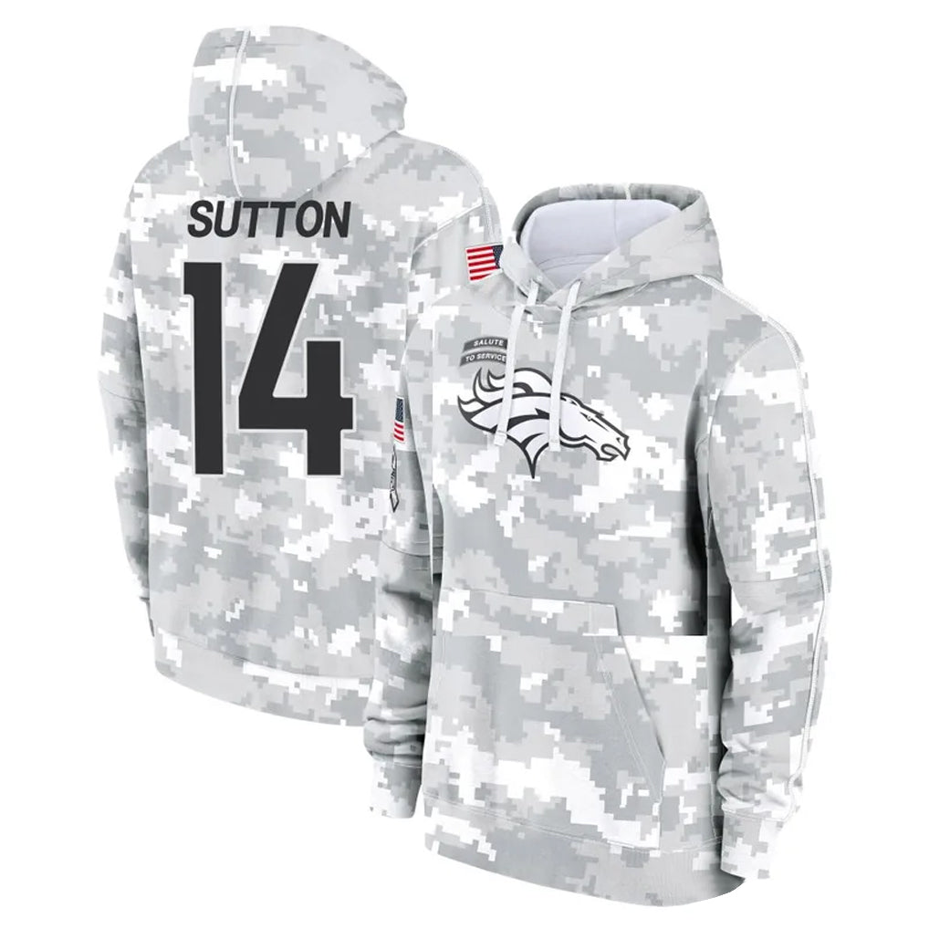 D.Broncos #14 Courtland Sutton Player Arctic Camo Salute to Service Hoodies Limited Game Ldoa Stitched Jerseys