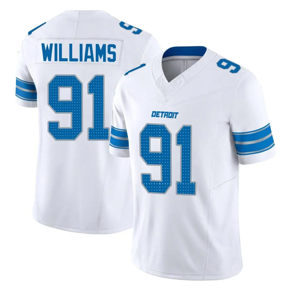 D.Lions #91 Tyleik Williams Player White Limited Vapor F.U.S.E. Alternate Home Game Ldoa Stitched Jerseys