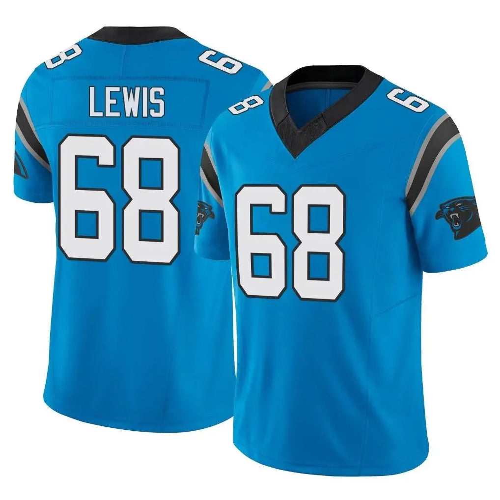 C.Panthers #68 Damien Lewis Player Blue Vapor F.U.S.E. Limited Home Game Ldoa Stitched Jerseys