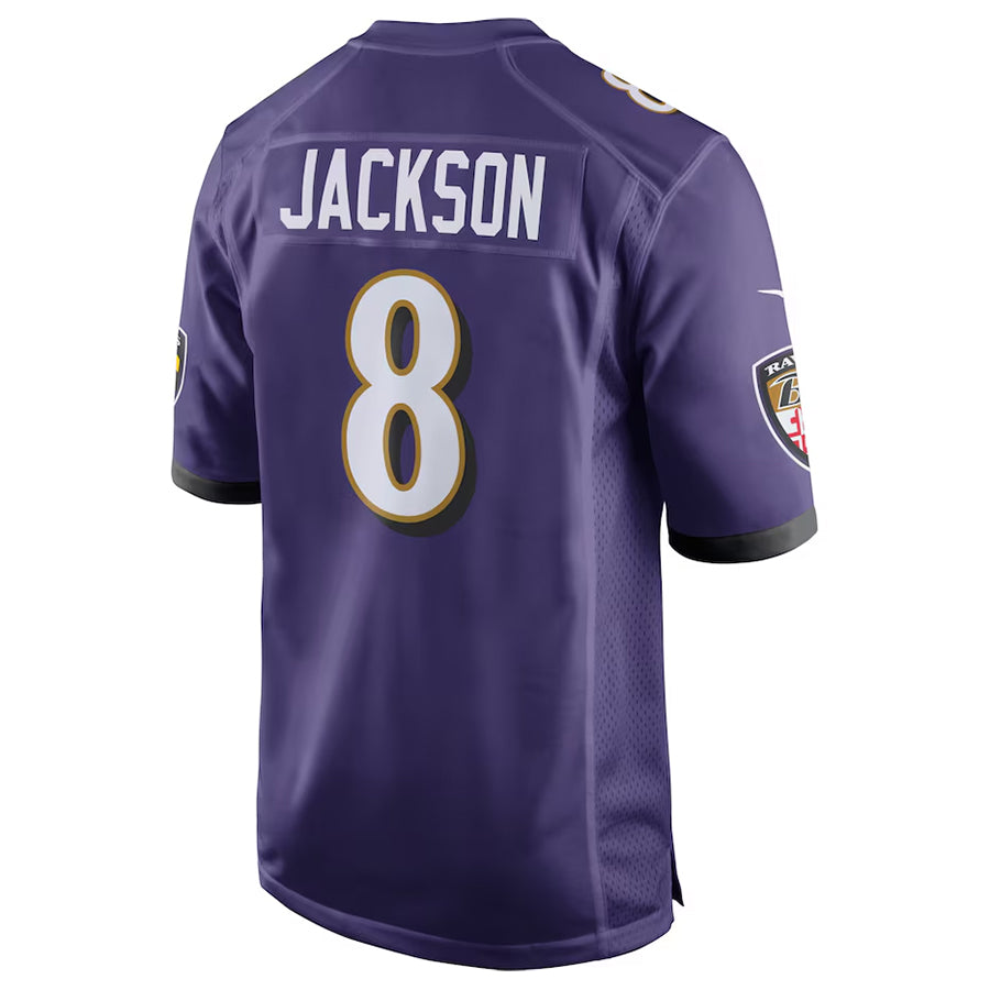 B.Ravens #8 Lamar Jackson Player Purple Alternate Home Game Ldoa Stitched Jerseys
