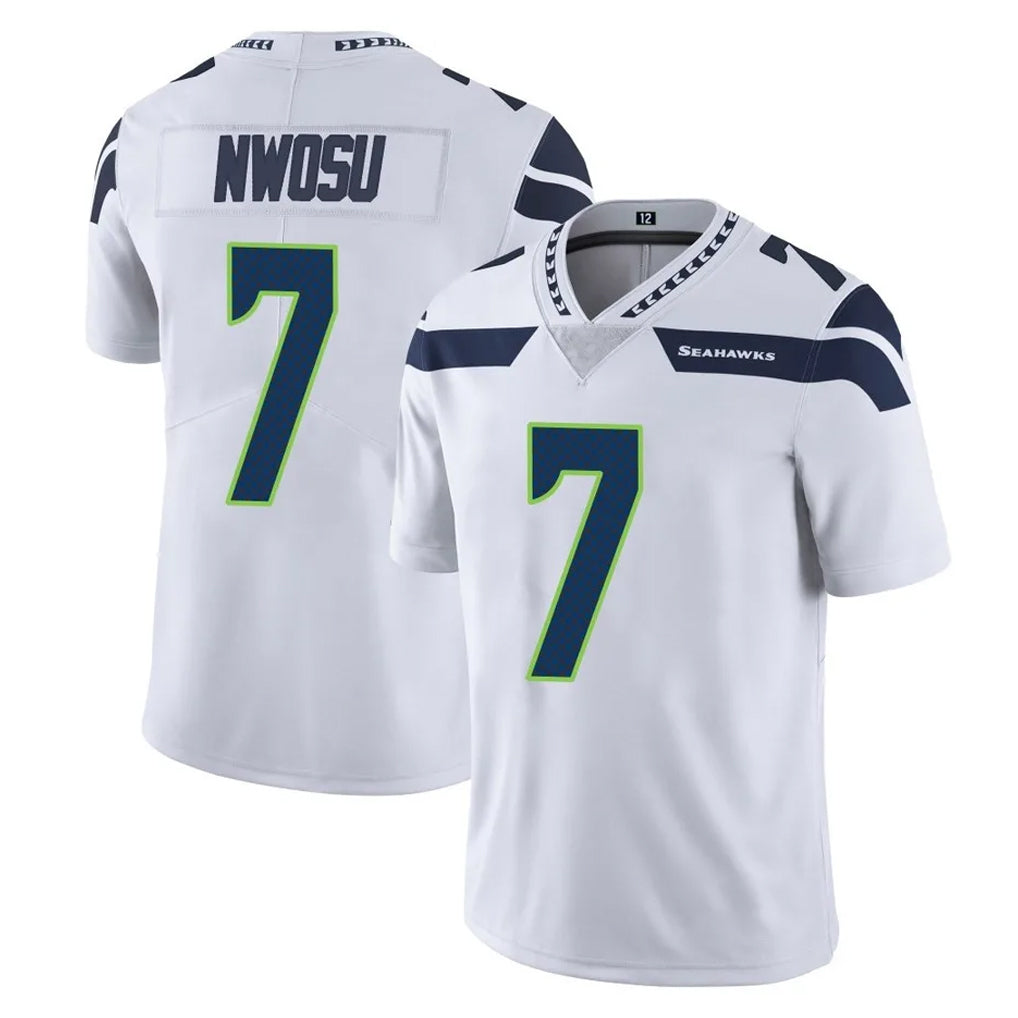 S.Seahawks #7 Uchenna Nwosu Player White Limited Vapor Untouchable Home Game Ldoa Stitched Jerseys