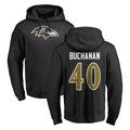 B.Ravens #40 Teddye Buchanan Player Black Pullover Hoodie Ldoa Stitched Jerseys