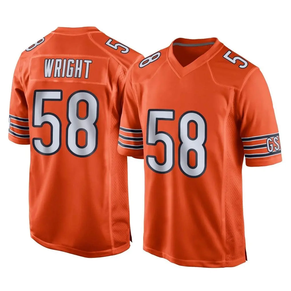 C.Bears #58 Darnell Wright Player Orange Home Game Ldoa Stitched Jerseys