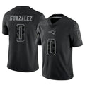 NE.Patriots #0 Christian Gonzalez Player Black Reflective LImited Home Game Ldoa Stitched Jerseys