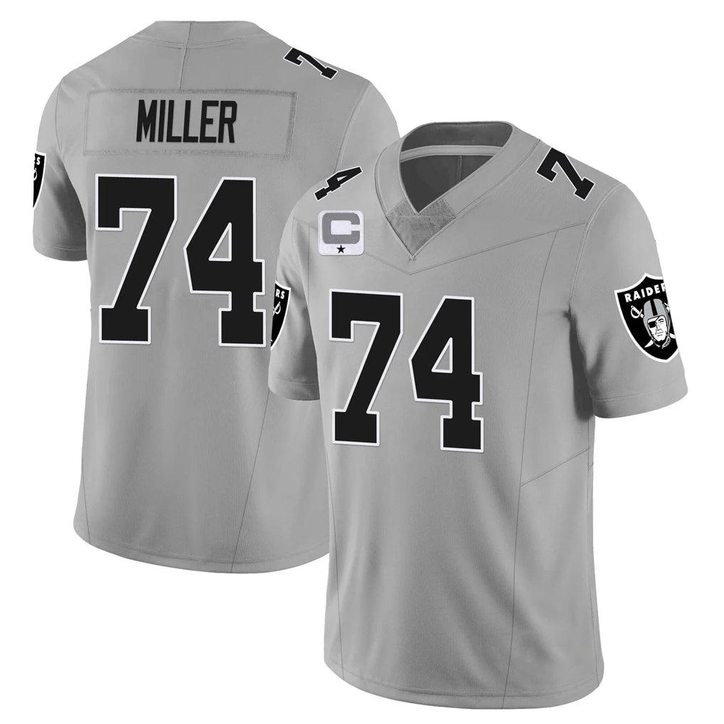 LV.Raiders #74 Kolton Miller Player Gray Vapor Limited Home Game Ldoa Stitched Jerseys