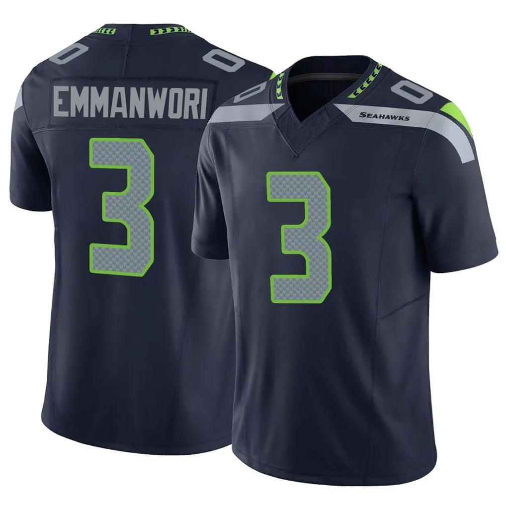 S.Seahawks #3 Nick Emmanwori Player Navy Limited Vapor F.U.S.E. Home Game Ldoa Stitched Jerseys