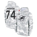 M.Dolphins #74 Kadyn Proctor Player Arctic Camo Salute to Service Hoodies Limited Game Ldoa Stitched Jerseys
