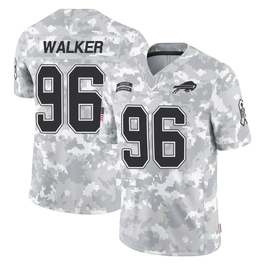 B.Bills #96 Deone Walker Player Arctic Camo Salute to Service Limited Game Ldoa Stitched Jerseys