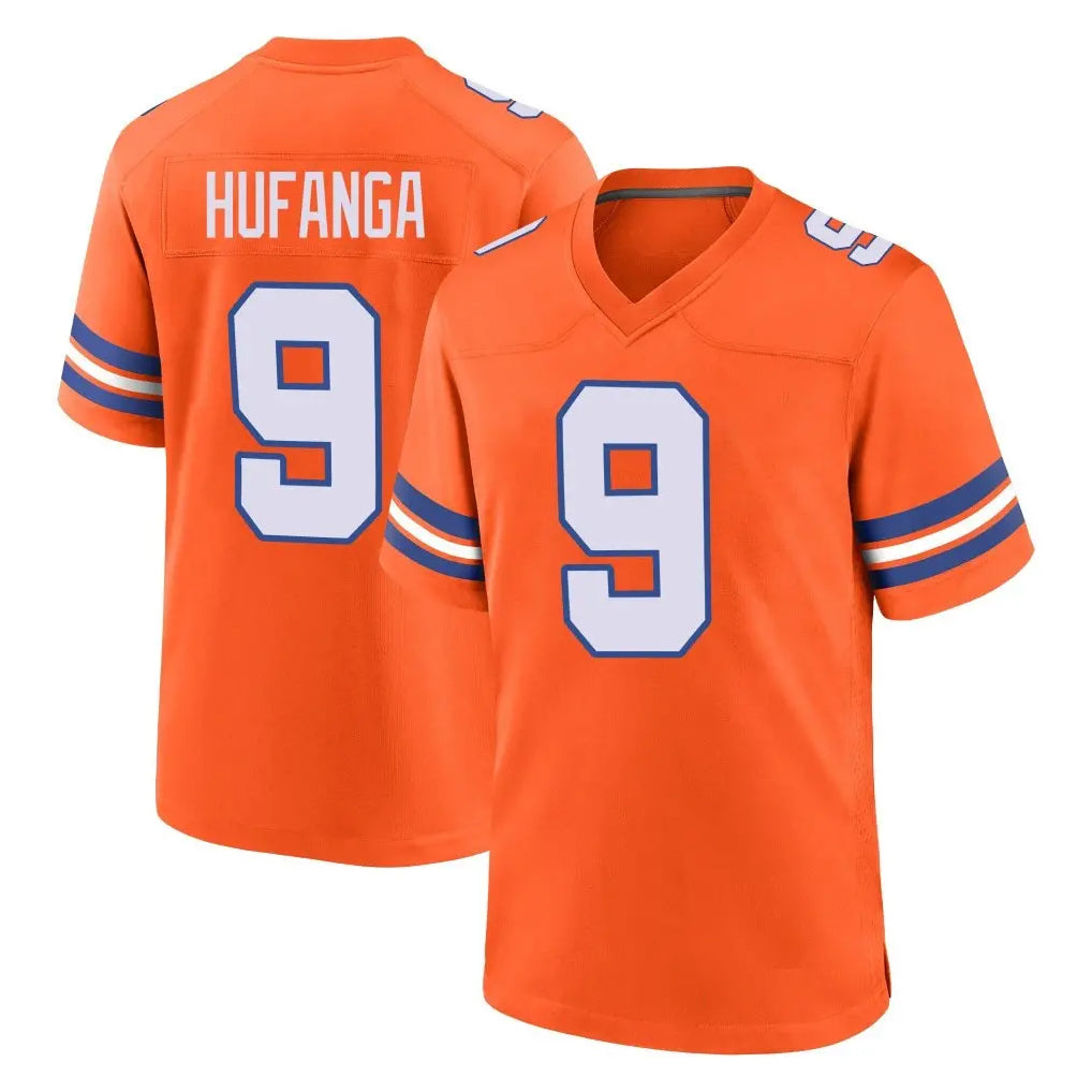D.Broncos #9 Talanoa Hufanga Player Orange Alternate Collection Throwback Game Ldoa Stitched Jerseys