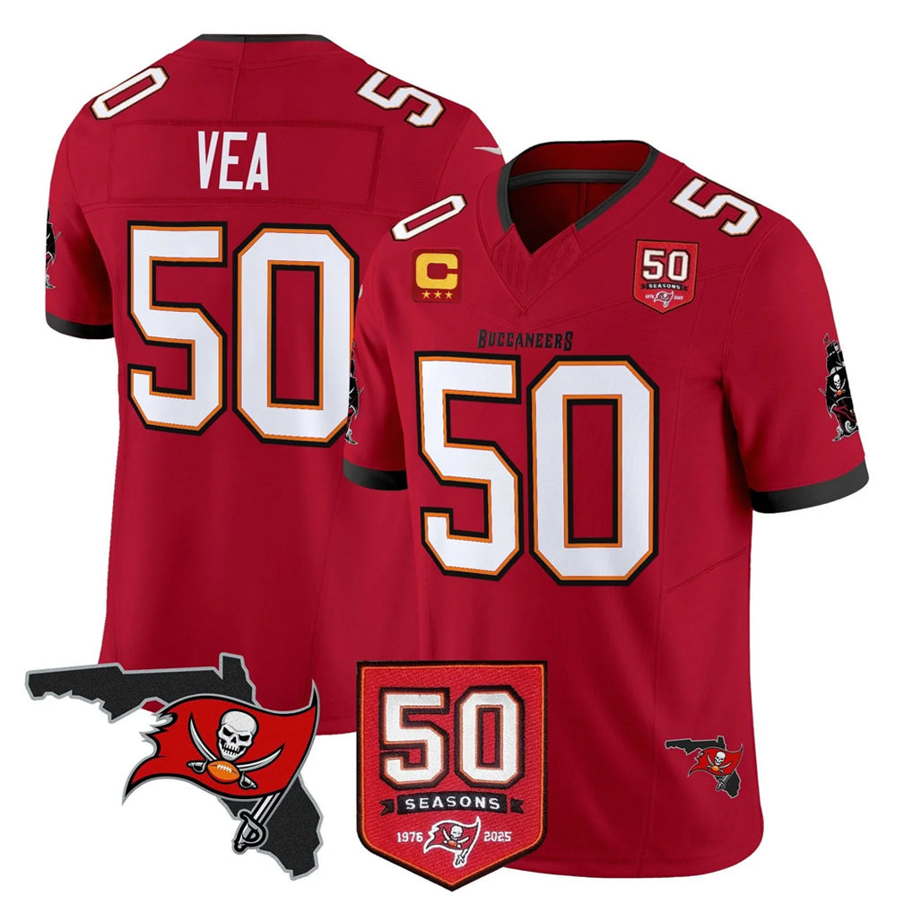 TB.Buccaneers #50 Vita Vea Player Red Limited 2026 Season Vapor F.U.S.E. Home Game Ldoa Stitched Jerseys