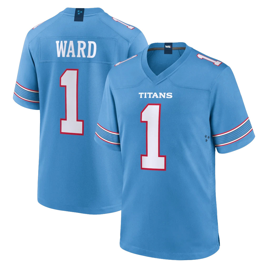 T.Titans #1 Cam Ward Player Light Blue 2026 Game Home Ldoa Stitched Jerseys
