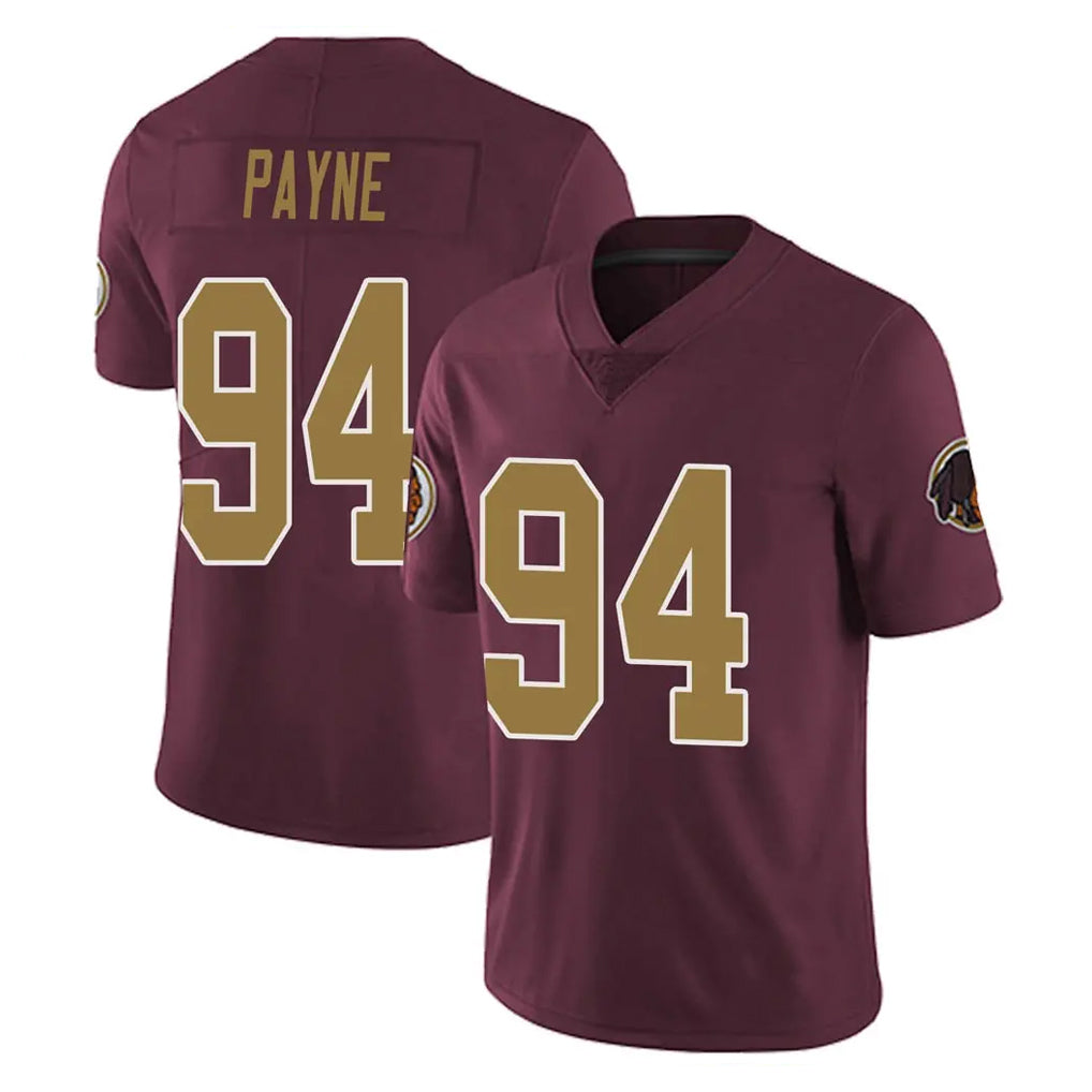 W.Commanders #94 Daron Payne Player Burgundy Alternate Vapor Untouchable Home Game Ldoa Stitched Jerseys