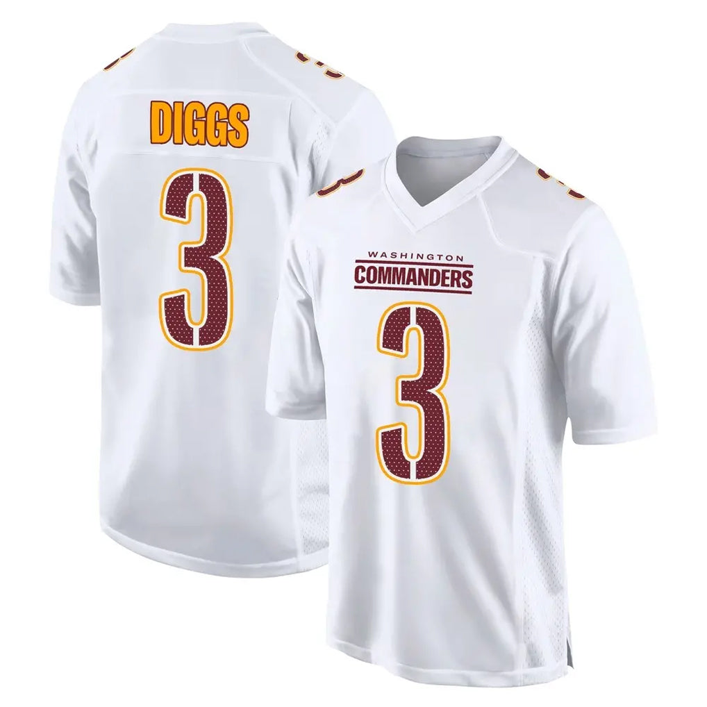 W.Commanders #3 Stefon Diggs Player White Tundra Fashion Home Game Ldoa Stitched Jerseys