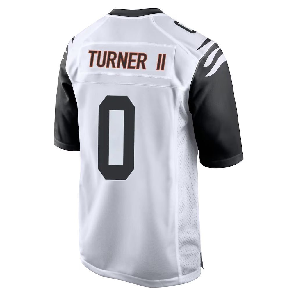 C.Bengals #0 DJ Turner II Player White Alternate Home Game Ldoa Stitched Jerseys