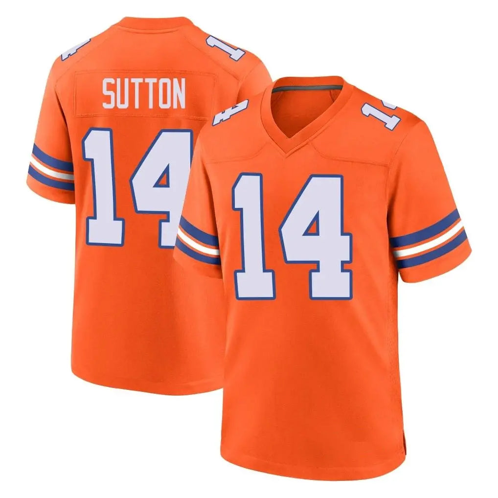 D.Broncos #14 Courtland Sutton Player Orange Alternate Collection Throwback Game Ldoa Stitched Jerseys
