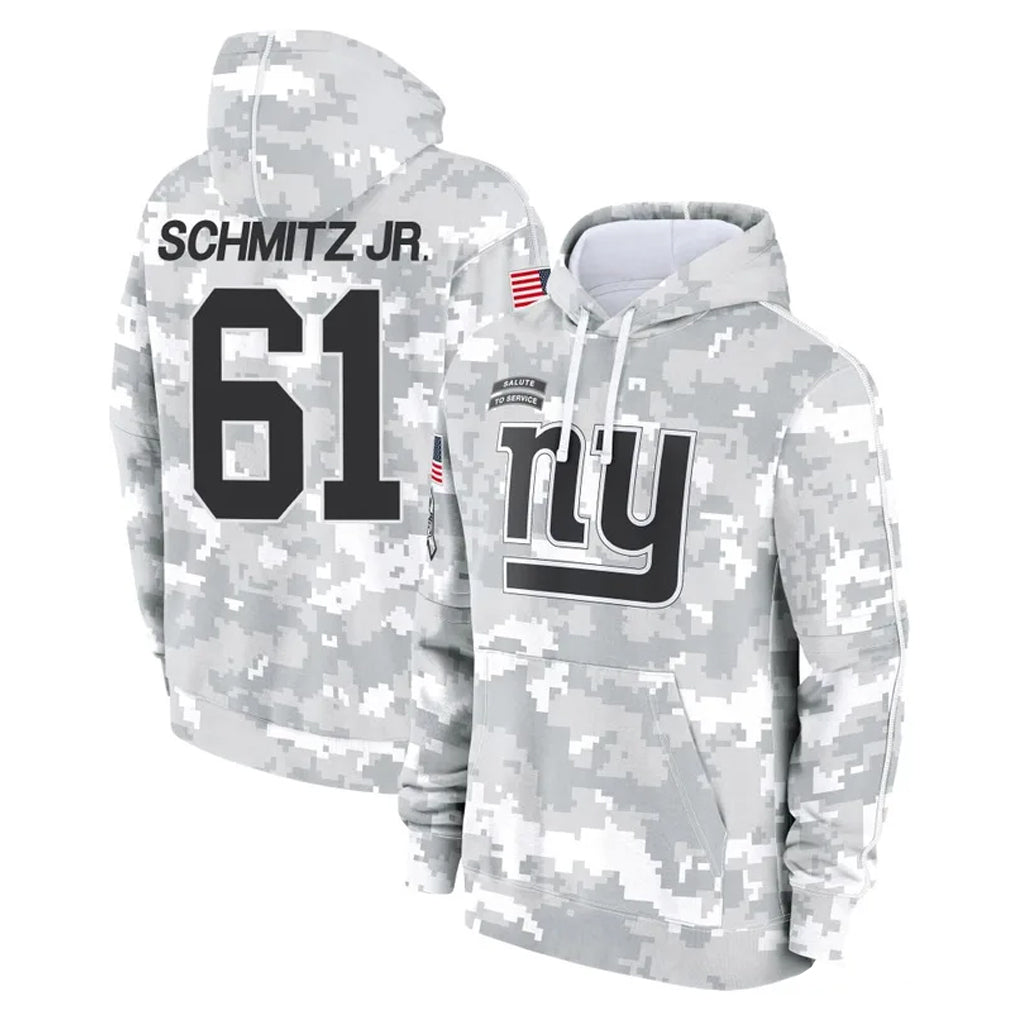 NY.Giants #61 John Michael Schmitz Jr. Player Arctic Camo Salute to Service Pullover Hoodies Limited Game Ldoa Stitched Jerseys