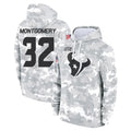 H.Texans #32 David Montgomery Player Arctic Camo Salute to Service Hoodies Limited Game Ldoa Stitched Jerseys