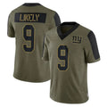 NY.Giants #9 Lsaiah Likely Player Olive Salute To Service Limited Game Ldoa Stitched Jerseys