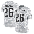NE.Patriots #26 Hassan Haskins Player Arctic Camo Salute To Service Limited Game Ldoa Stitched Jerseys