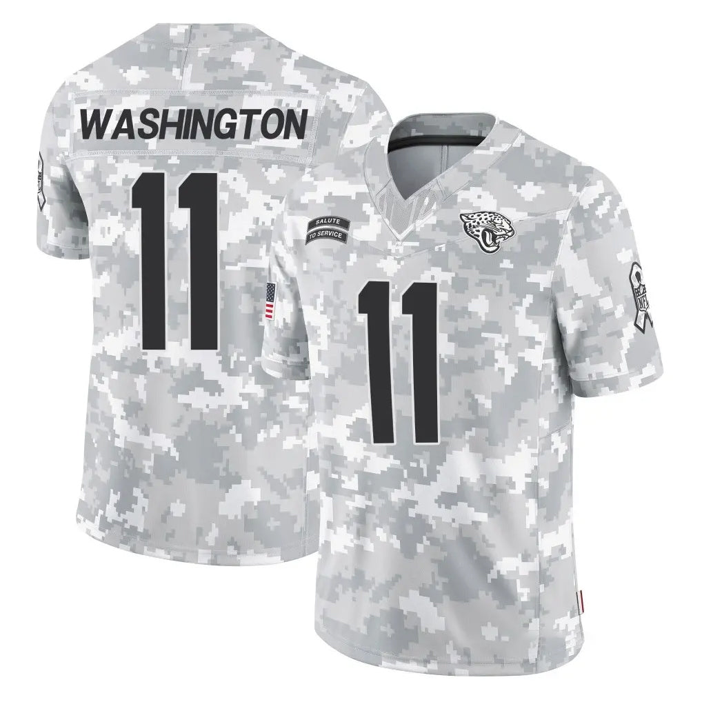 J.Jaguars #11 Parker Washington Player Arctic Camo Salute To Service Limited Game Ldoa Stitched Jerseys