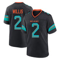 M.Dolphins #2 Malik Willis Player Black Pitch Rivalries Collection Home Game Ldoa Stitched Jerseys