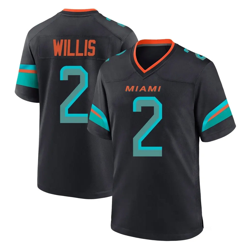 M.Dolphins #2 Malik Willis Player Black Pitch Rivalries Collection Home Game Ldoa Stitched Jerseys